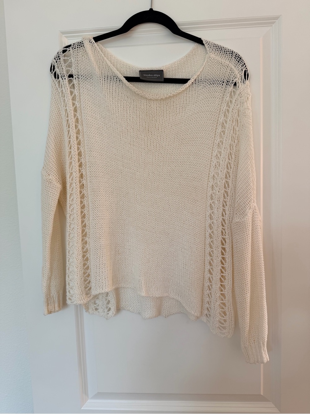 Wooden Ships Cream Open-Knit Pullover Sweater